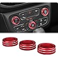 auovo Volume/Tune Control A/C Control Knob Covers Compatible with Compass Accessories 2017 2018 2019 2020 Center Console Control Switch Knob Button Cover Trim Car Interior Trim Decorations(Red)