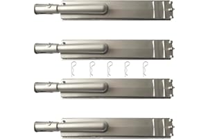 GRILLJOB 4 Pack Upgraded 15 13/16 Inch Cast Stainless Steel Burner Gas Grill Replacement Parts for Jennair 720-0061, 720-0062, 720-0063, 720-0100, Nexgrill 720-0671, 720-0165, Charbroil Cal Flame Beefeater