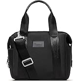 Omanmoli Insulated Lunch Bag Lunch Box for Women Large Neoprene Crossbody Lunch Tote Bag Cooler Bag for Work Picnic Travel with Adjustable Shoulder Strap(Black)