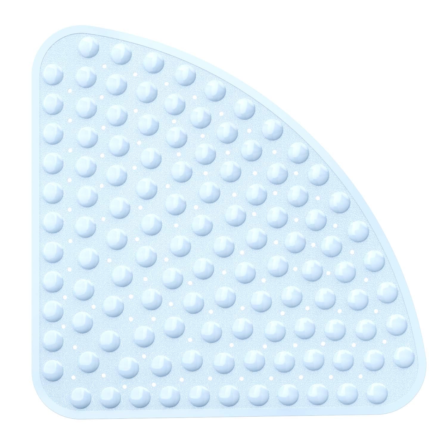 XIYUNTE Corner Shower Mat Non Slip Anti Mould - 54x54cm Quadrant Shape Shower Mats for Inside Shower, Blue Rubber Bath Mat for Corner Shower, Sector Anti Slip Bath Mats for Bathroom, Machine Washable