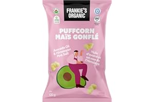 Frankie's Organic Puff Snacks - Avocado Oil & Himalayan Pink Salt Flavor, Sprouted Grains, Gluten-Free, Vegan Snack - Pack of