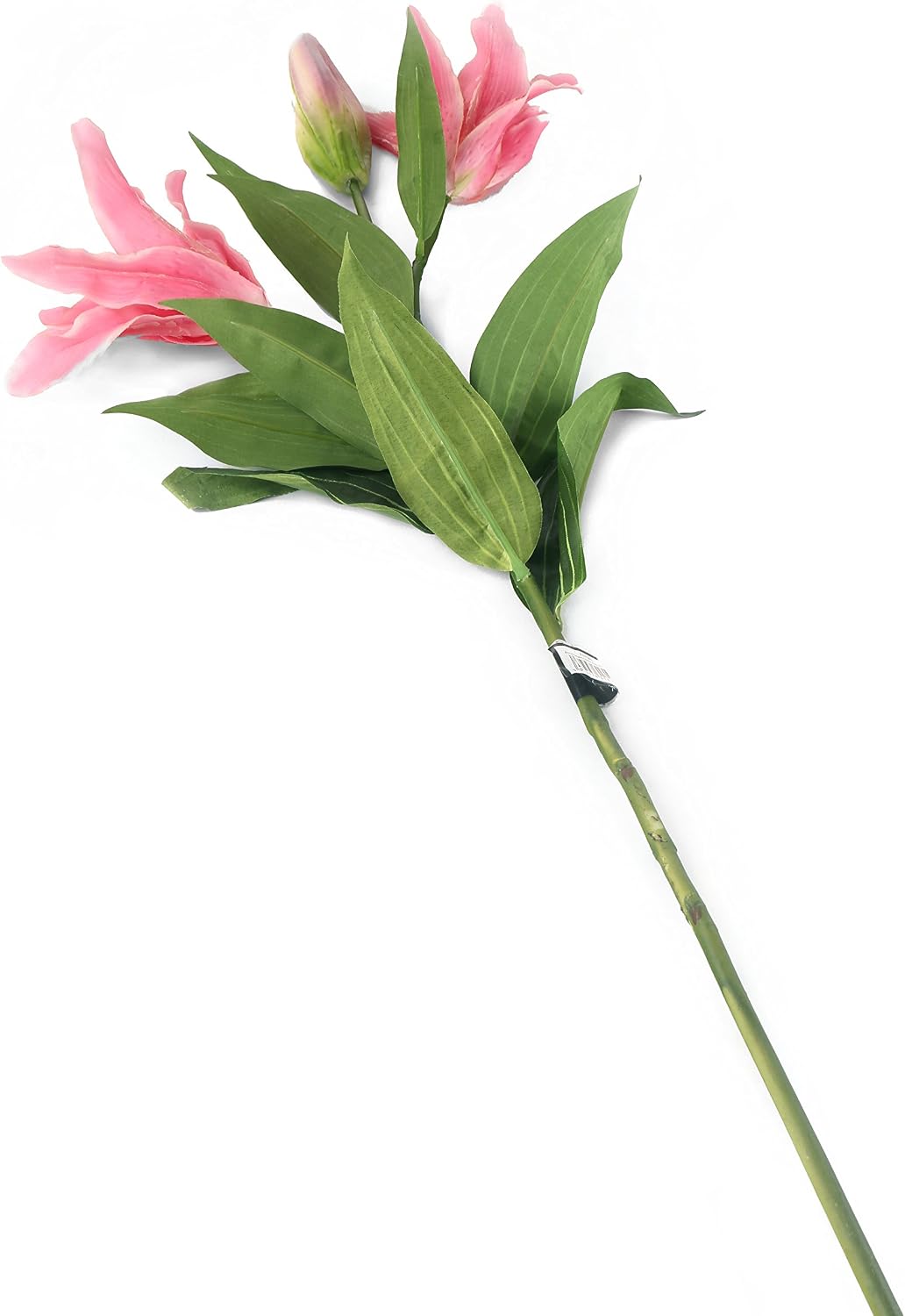 Floral Elegance Artificial 87cm Single Stem Pink Oriental Lily Flowers x 6, Half a Dozen
