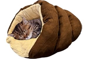 SPOT Sleep Zone Cuddle Cave - Cat Cave Bed for Indoor Cats and Mini Dogs, Durable, Comfortable, Washable for Kittens and Puppies under 10 lbs and 12 inches Long, Chocolate Color