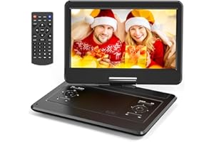 WSJSYH 16.9" Portable DVD Player with 14.1" Large HD Screen, 4-6 Hours Rechargeable Battery, Car DVD Player,Regions Free,Dual Speakers, Support CD/DVD/SD Card/USB,[Not Support Blu-Ray]…