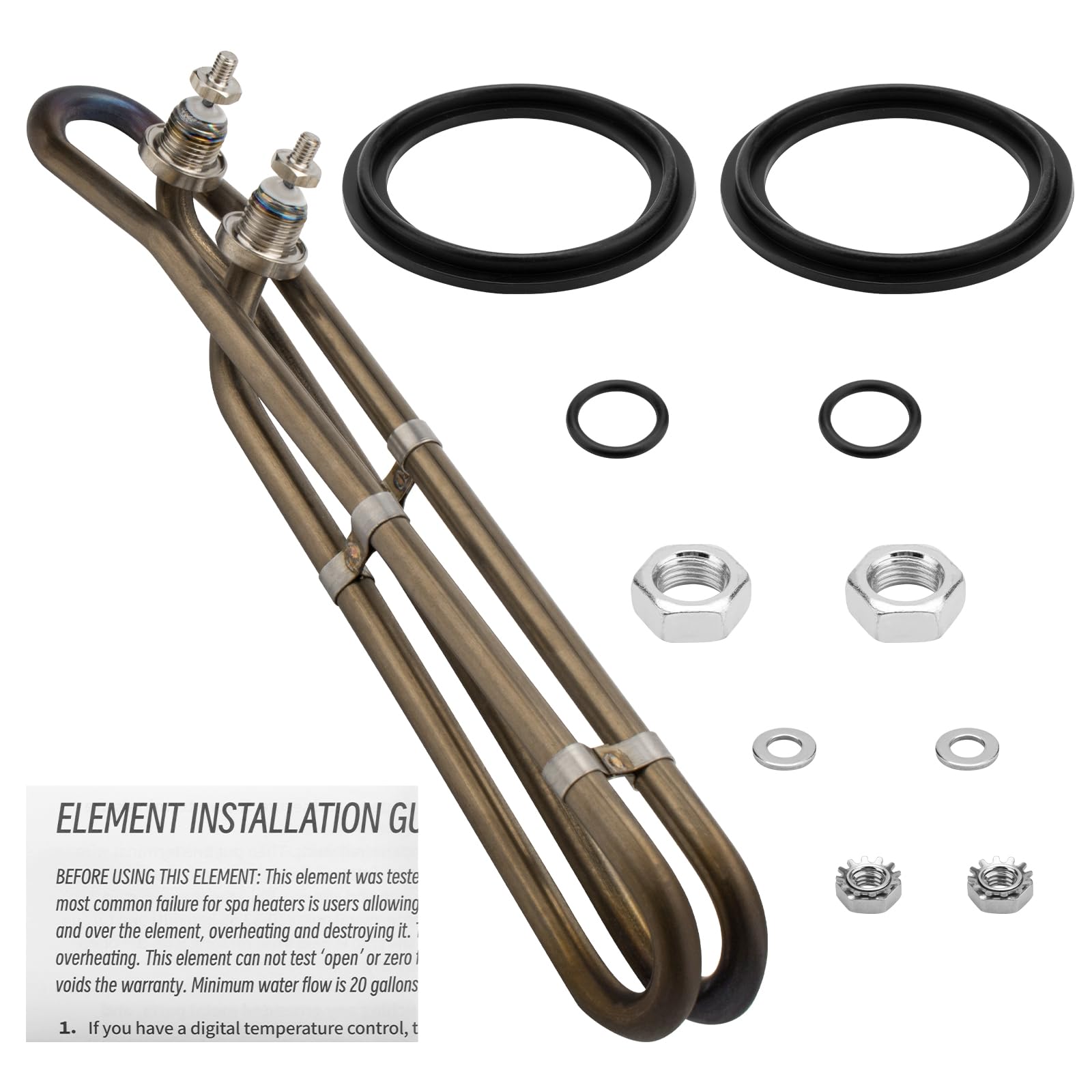 Photo 1 of 5.5KW 240V Flo-Thru Universal Heating Element for Balboa Spa Heater Element, Hot Tub Heater Element with Mounting Hardware Applicable in Spas Electric Heaters Or Swimming Pools - Contains User Manual