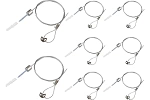 OTTFF 8 Pack 3.2 ft Ceiling Light Suspension Cables Kit, Adjustable Length Steel for Hexagon Garage Light, LED Panel, Aquarium Lights