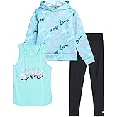 RBX Girls Pants Set - 3 Piece Active Fleece Tank Top Pullover Girls Hoodies and Kids Leggings Athletic Set (7-14)