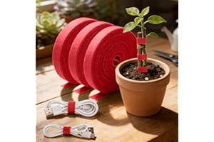 3 Rolls Reusable Plant Tie Tape Roll, Hook and Loop Garden Ties for Plants, Cable Twine Self Adhesive Plant Fastener Tape for