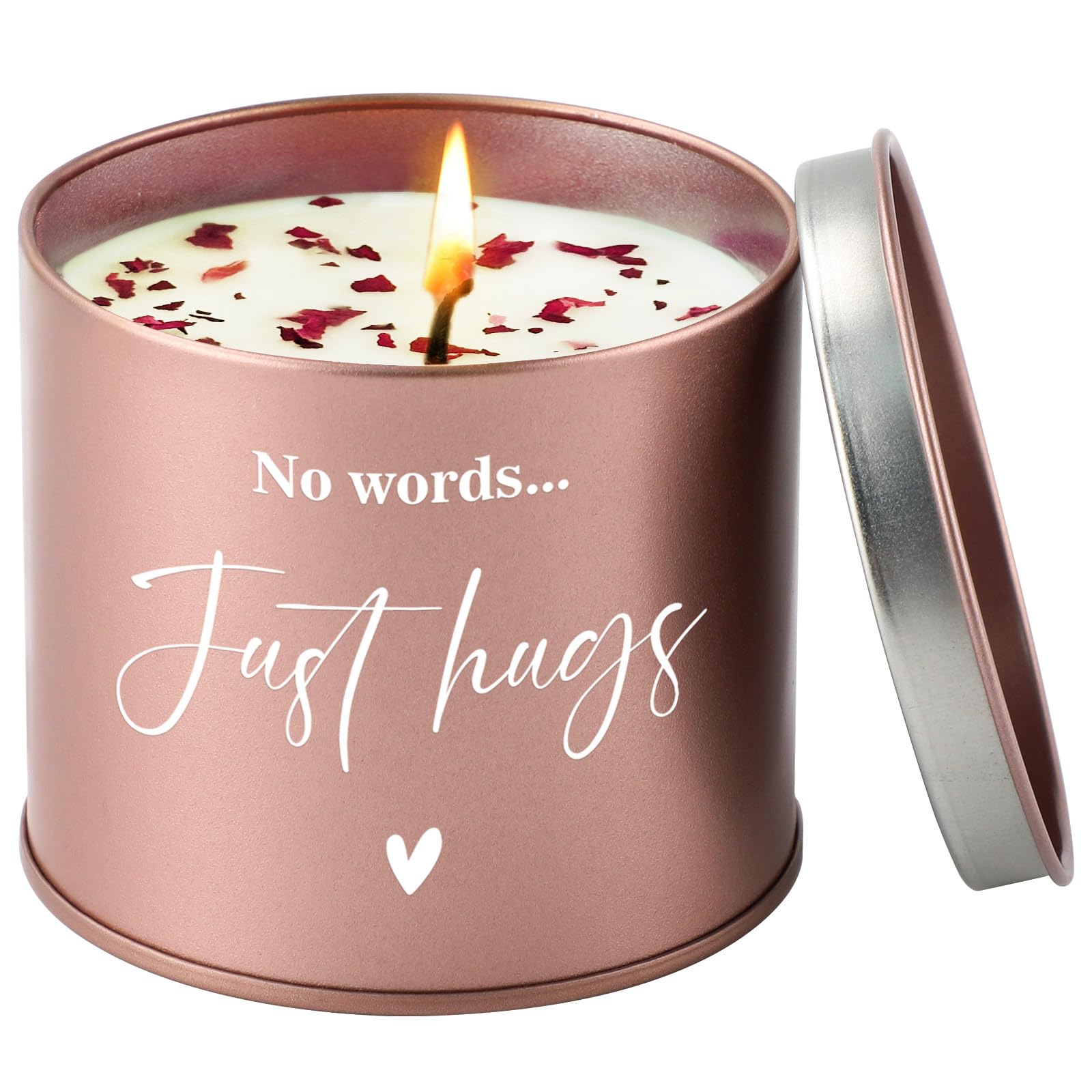 PRSTENLY Thinking of You Gifts for Women 9oz Scented Candle Sympathy Gift Bereavement Gifts for Loss of Dad Mum Pet Memorial-Just Hug-Get Well Soon Grieving Gift for Friend Sister Colleague Christmas