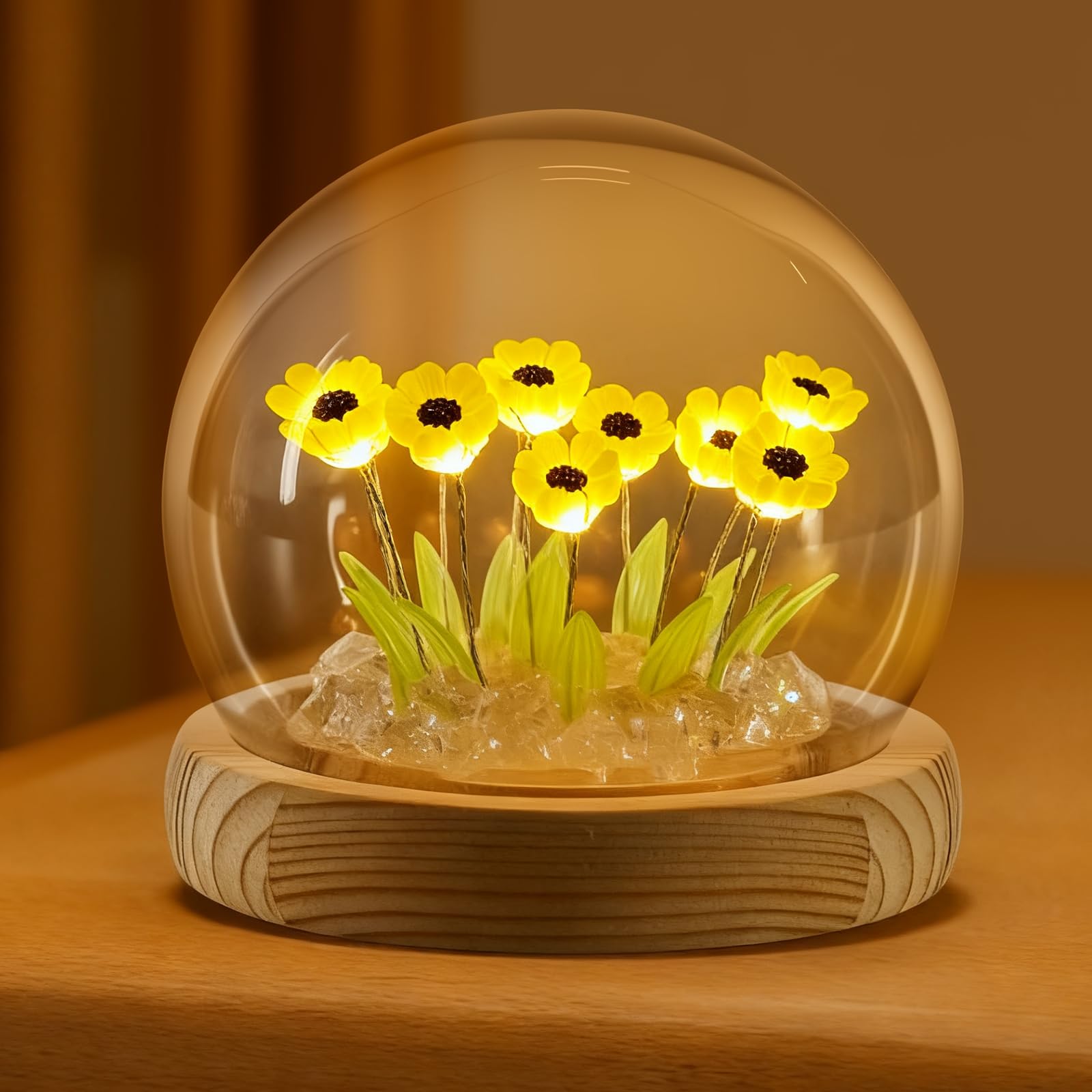 Photo 1 of *UNTESTED*
ONXE Sunflowers Flower Lamp,Sunflowers Night Light,Birthday Mothers Day Gifts for Girlfriend Mom Women Her Wife Sister Girls Grandma,Artificial Flower Table Lamp in Glass Dome (USB Powered)