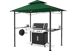 MASTERCANOPY 8 x 5 Grill Gazebo Outdoor BBQ Gazebo Canopy with 2 LED Lights (Forest Green)