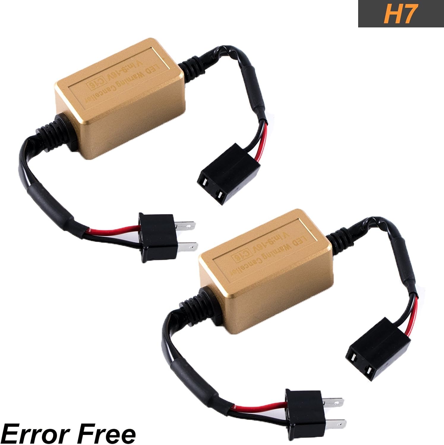 H7 LED Headlight Kit Canbus Decoder Adapter Anti-Flicker Flash Error Cancellers Error Free Resistor For LED Headlights, Fog lights, DRL Bulbs