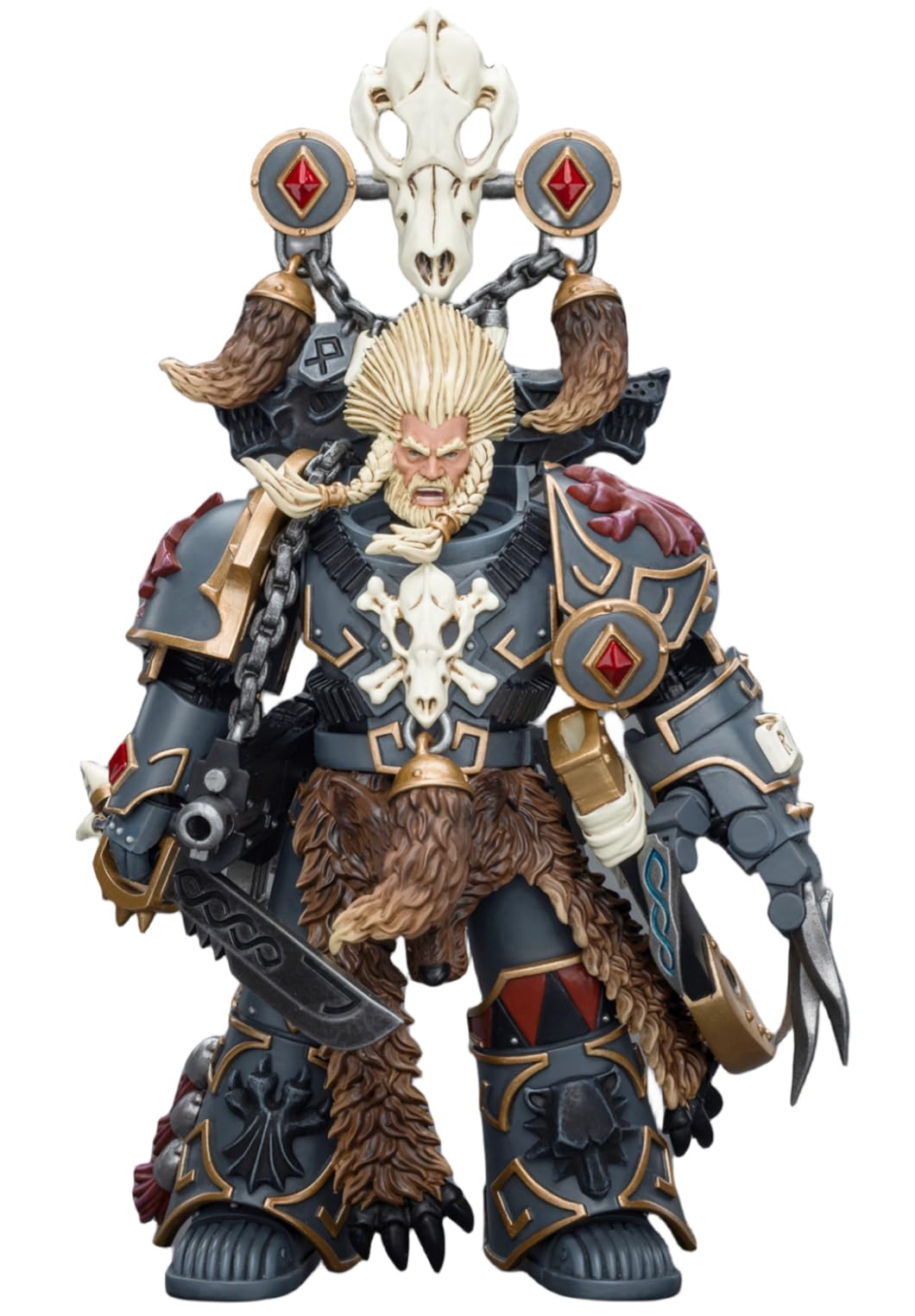 HiPlay JoyToy Warhammer 40K Collectible Figure: Space Wolves Geigor Fell-Hand 1:18 Scale Action Figures JT9954