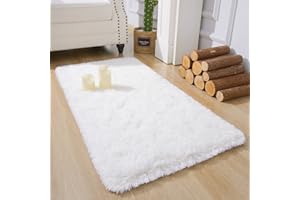 Chicrug Soft Runner Rug for Bedroom Living Room Plush Fluffy Rug 2x4 Feet, Shag Furry Runner Rug Carpet Non Shedding for Nursery Children Kids Girls Room Home Decorative, Cream