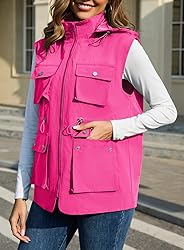 PESION Womens Utility Vest Lightweight Windproof