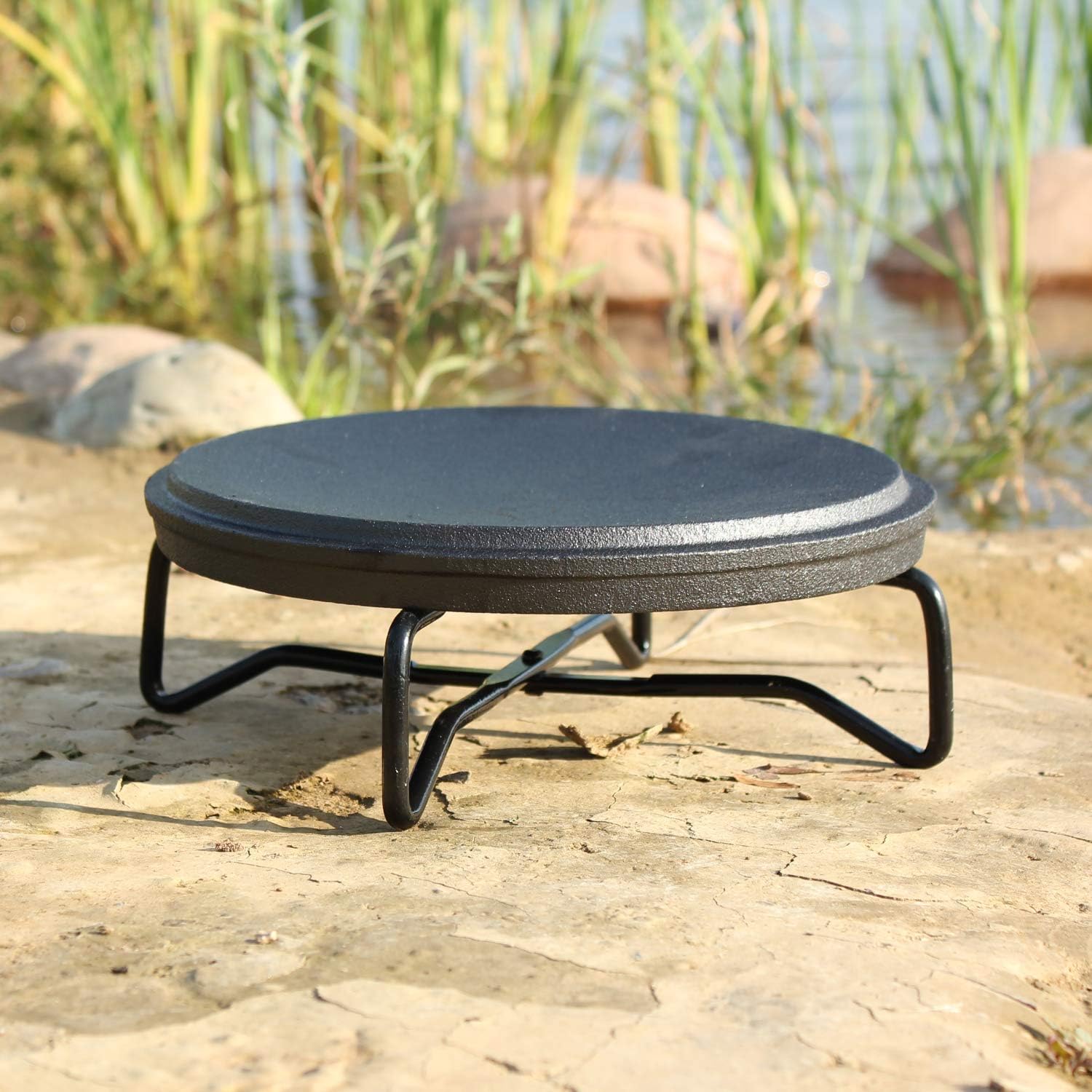 4-in-1 Camp Dutch Oven Lid Stand，Camping Cooking Accessories, Use as Lid Lifter，10.82 Inch，Black Finish: Kitchen & Dining
