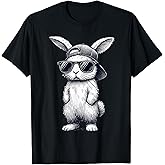 Bunny Face with Sunglasses Cap Easter Day for Boys Men Kids T-Shirt