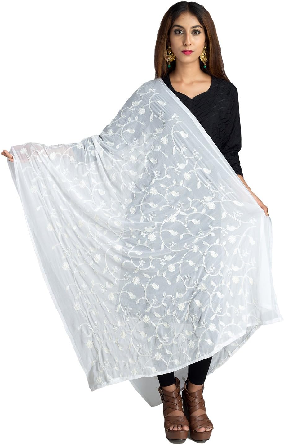Lionize Women's Chiffon Emboidery Dupatta