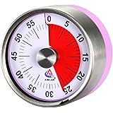 AIMILAR Small Mechanical Kitchen Timer - 60 Minute Visual Countdown Timer Magnetic with Loud Alarm for Kids and Adults Baking