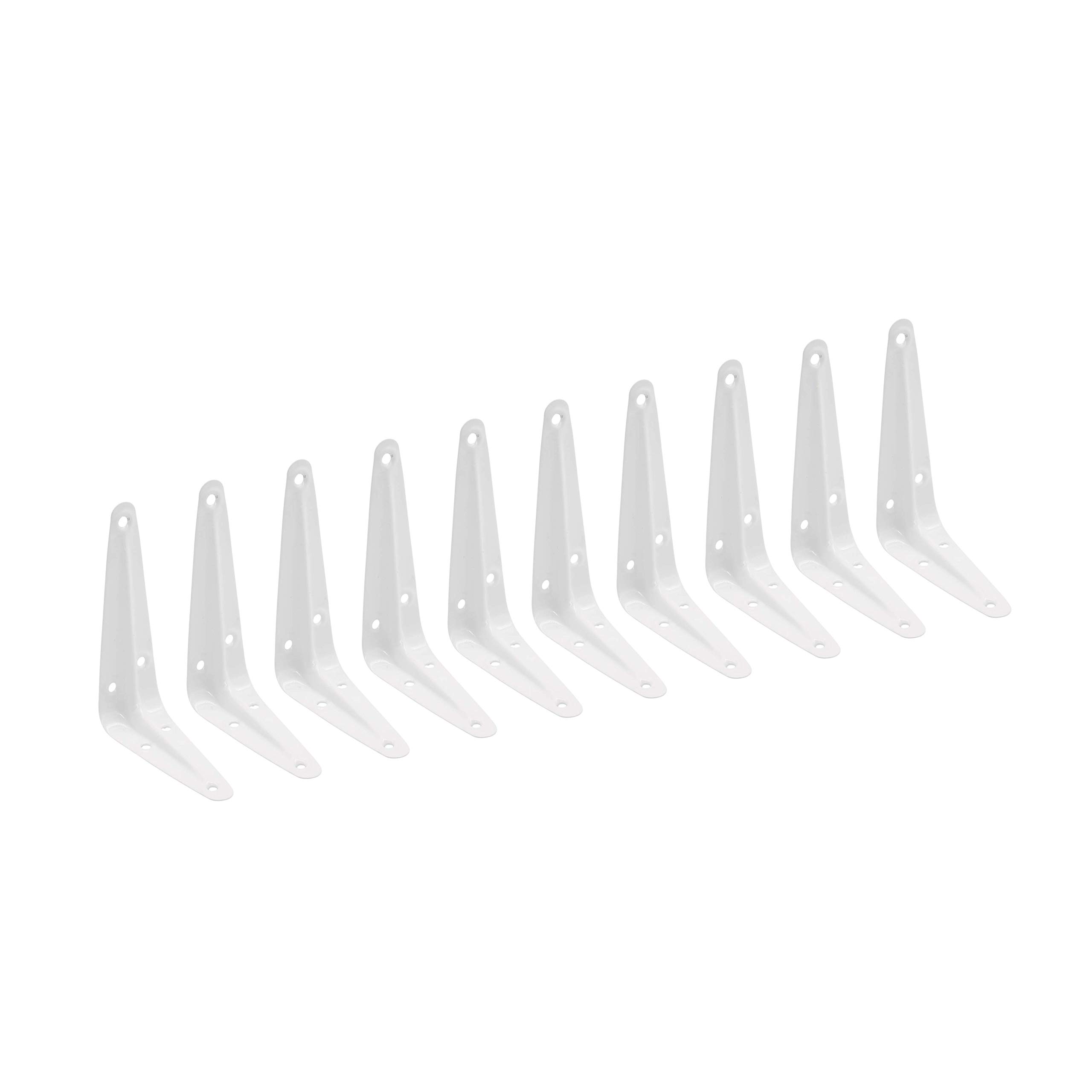 Shelf Brackets White 100x75mm / 4x3" Original Retro London Pattern Shelve Pack of 10 EAI Brand