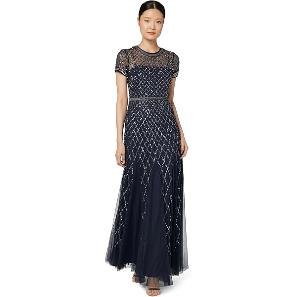 Amazon.com: Adrianna Papell Women's Blouson Beaded Long Dress | Formal Beaded  Dress with Bloused Bodice & Floral Embellishments : Clothing, Shoes &  Jewelry