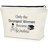 Sazuwu Writer Gift for Women Makeup Bag Future Author Gifts Inspirational Gifts for Writer Cosmetic Bag Thank You Gifts for W