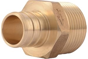 SharkBite 3/4 Inch Crimp MNPT Male Adapter, Brass Plumbing Fitting, PEX Pipe, Copper, UC134LFA