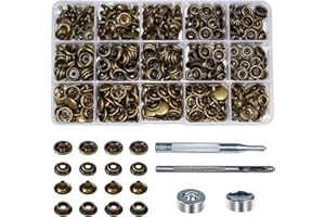 INNETOC 70 Sets 15mm 5/8" Heavy Duty Snap Fasteners Kit, Metal Snaps for Leather Crafts Sewing Repair Clothing Button Kit with Snap Installation Tool