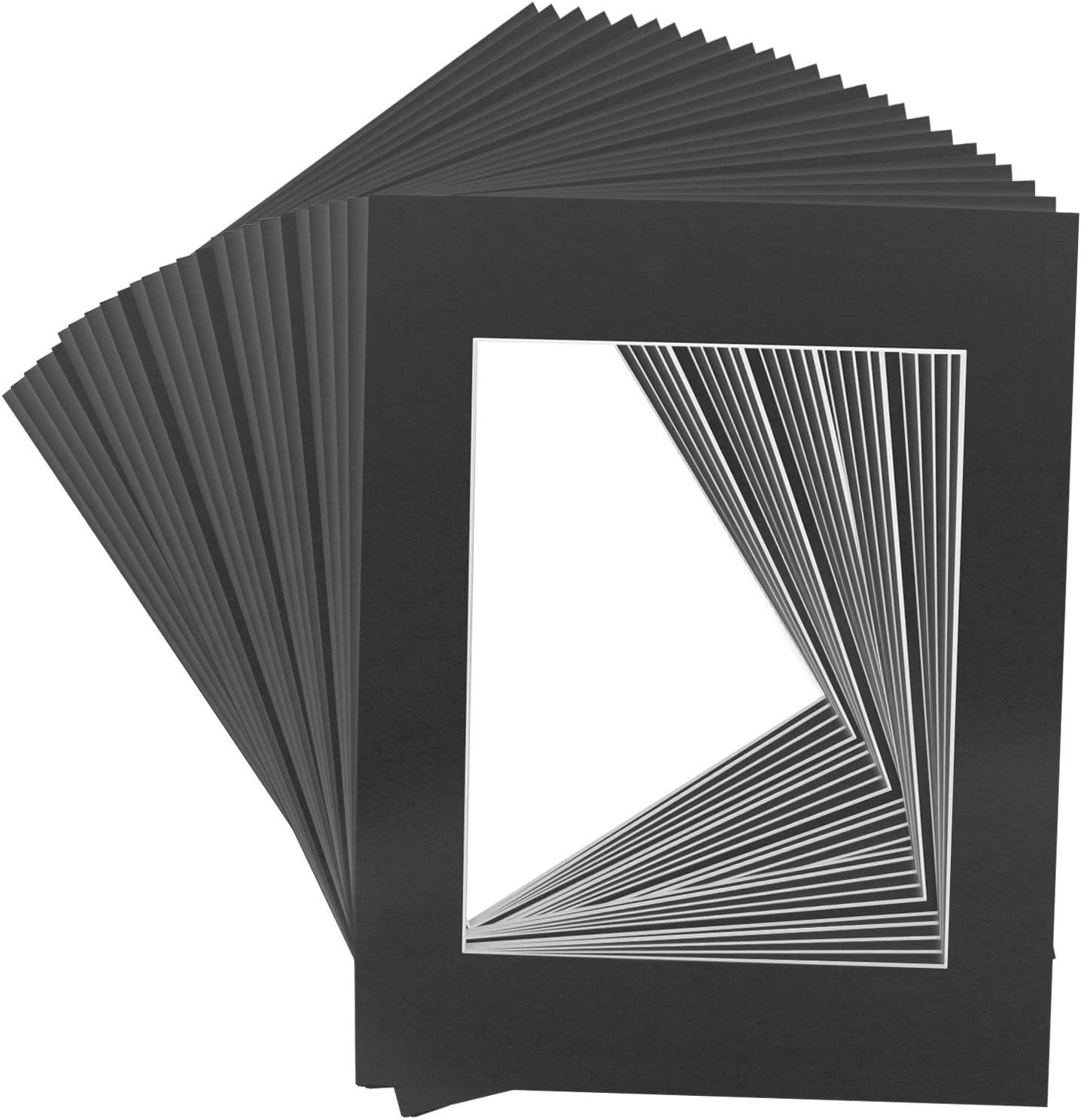 Mat Board Center Crescent 11x14 Black Picture Mat Sets for