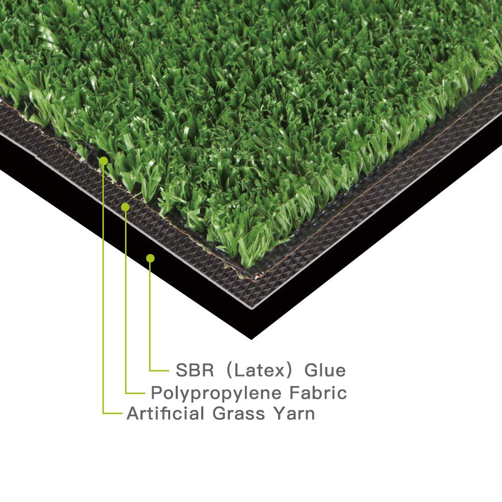 10, 3 0.4 Pile Height Indoor/Outdoor Realistic Synthetic Fake Lawn Rug