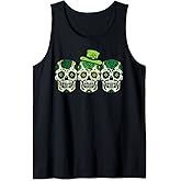 Irish Sugar Skulls Paddys St Patricks Day Calavera Mexican Tank Top