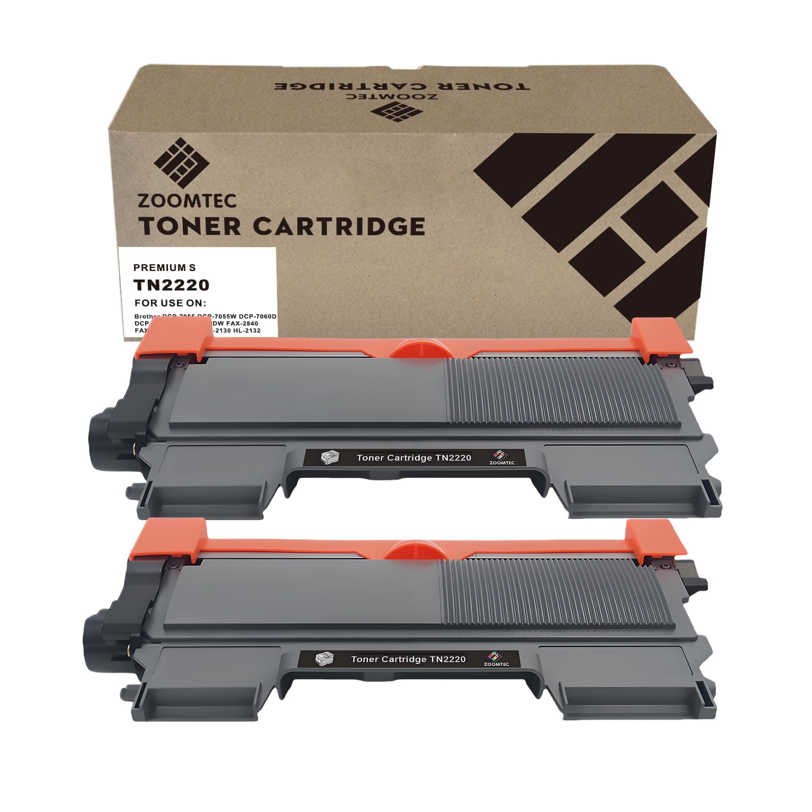 ZOOMTEC Compatible TN2220 TN-2220 Toner Cartridge Work for Brother HL-2130 HL-2132 HL-2240 HL-2240D HL-2250DN HL-2270DW DCP-7060D DCP-7065DN DCP-7070DW MFC-7360 MFC-7460DN MFC-7860DW (2 Pack)