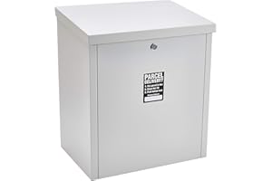 Qualarc PCSDB-MD Parcel Chest Secure Locking Delivery Box Made of Galvanized Steel, Textured Gray, Medium