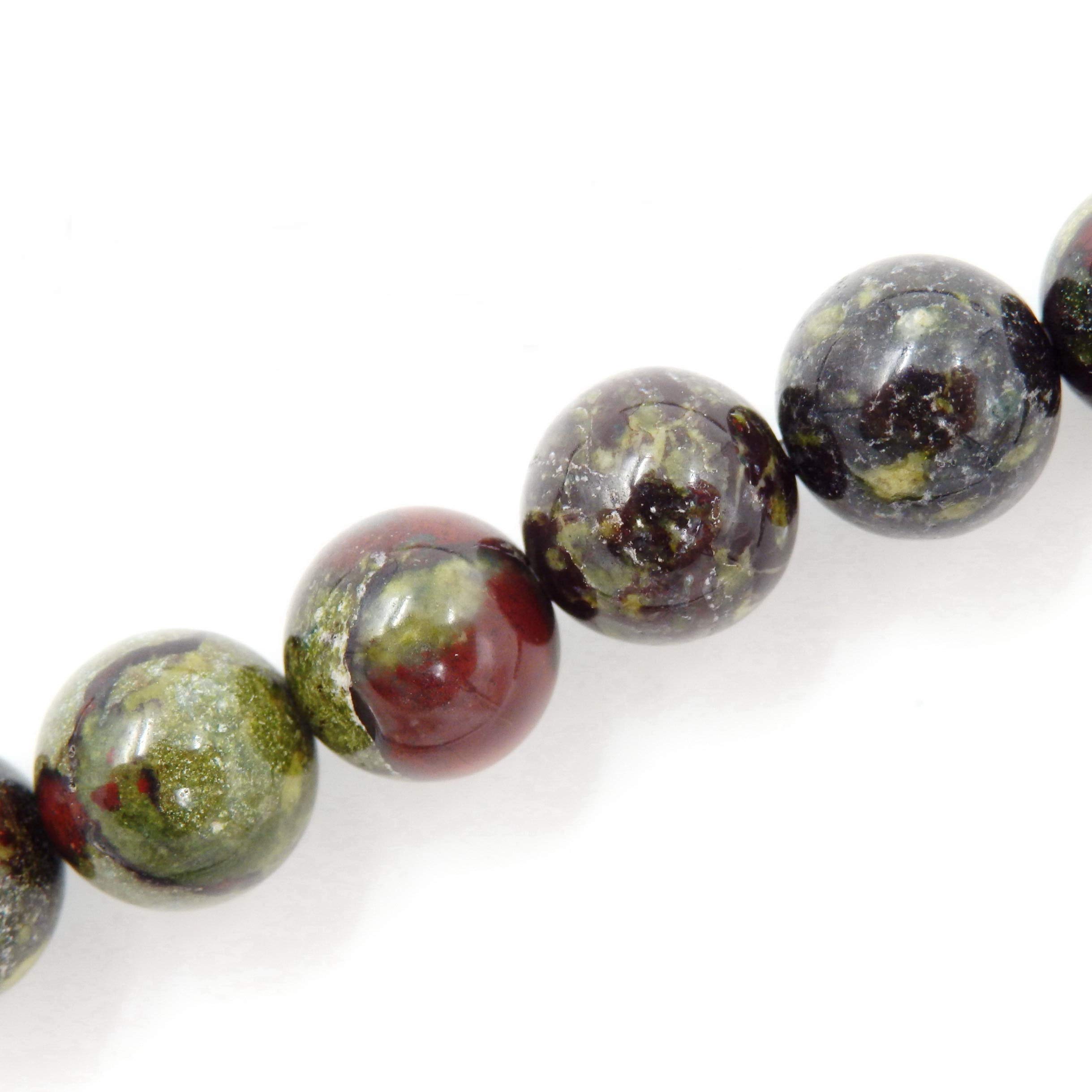 Fukugems Natural Stone Beads for Jewelry Making, Sold per Bag 5 Strands Inside (Russia Bloodstone, 10mm) — image 1