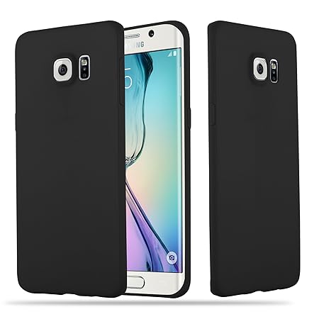 Cadorabo Hülle für Samsung Galaxy S6 Edge Plus - Hülle in Candy SCHWARZ – Handyhülle aus TPU Silikon im Candy Design - Siliko