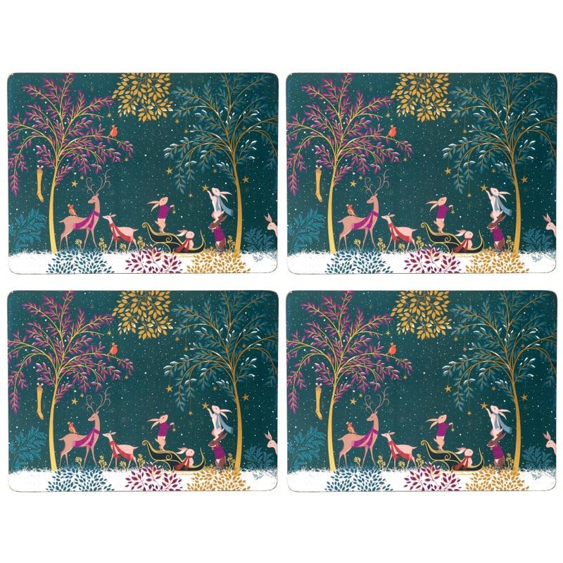 Woodland Tales Set of 4 Placemats, Green