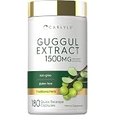 Carlyle Guggul Extract Supplement | 180 Capsules | Guggulsterone | Non-GMO and Gluten Free