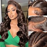 200 Density Chocolate Brown Lace Front Wig Human Hair 22 Inch 13x6 Hd Transparent Body Wave Lace Front Brown Wigs Human Hair Wigs for Women
