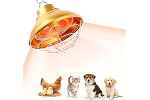 GIFANK Chicken Heat Lamp 350W,Chicken Coop Heater with Carbon Fiber Bulb,Winter Hanging Heat Lamp for Chickens Brooder,Two-Temperature Adjustable (175/350W) for Puppy,Kitten and Poultry