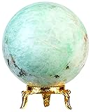 Crocon 60mm Amazonite Stone sphere Ball with Metal