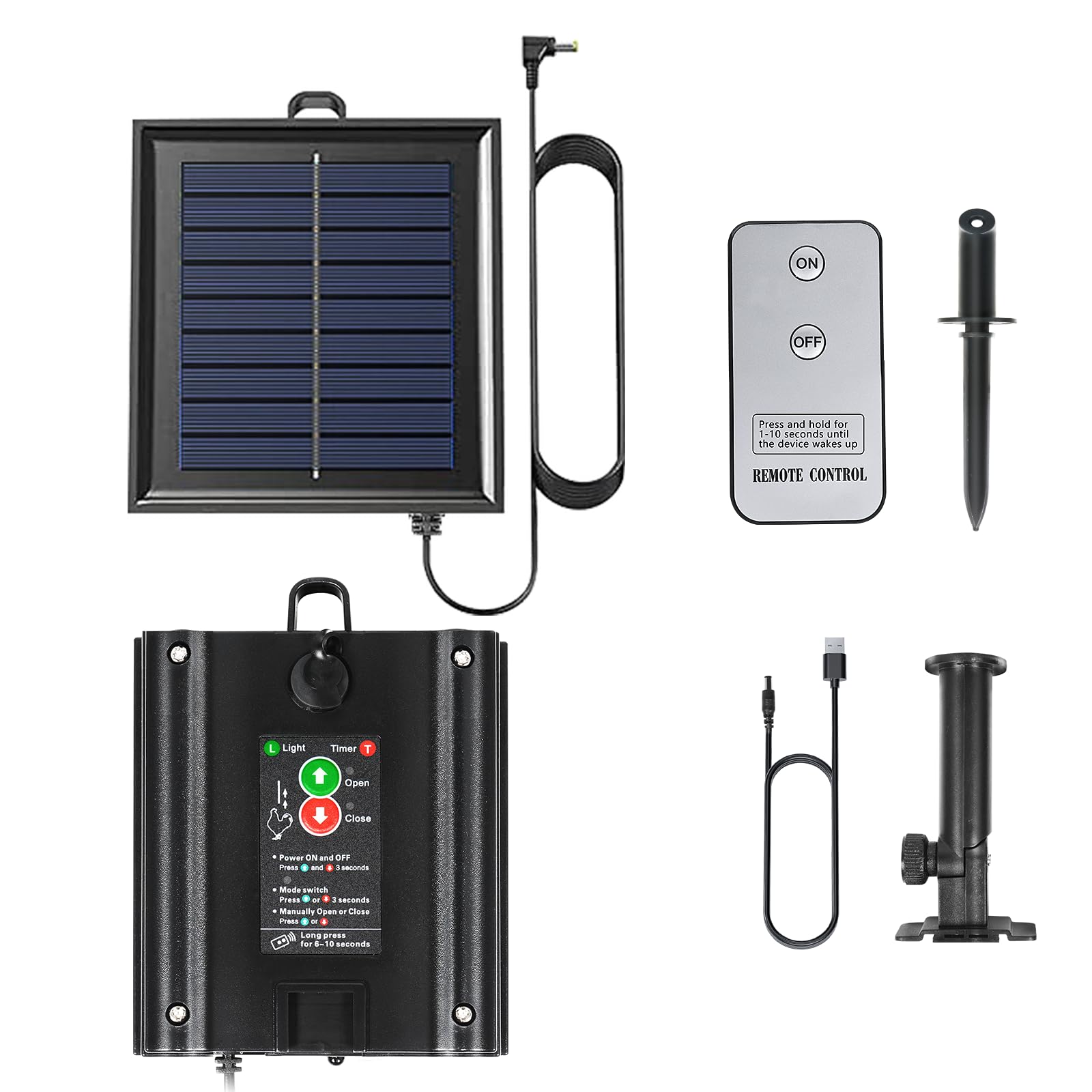 Photo 1 of Chicken Coop Door Solar Panel, 2W 5V Solar Panel Battery Powered with Controller for Automatic Chicken Coop Door