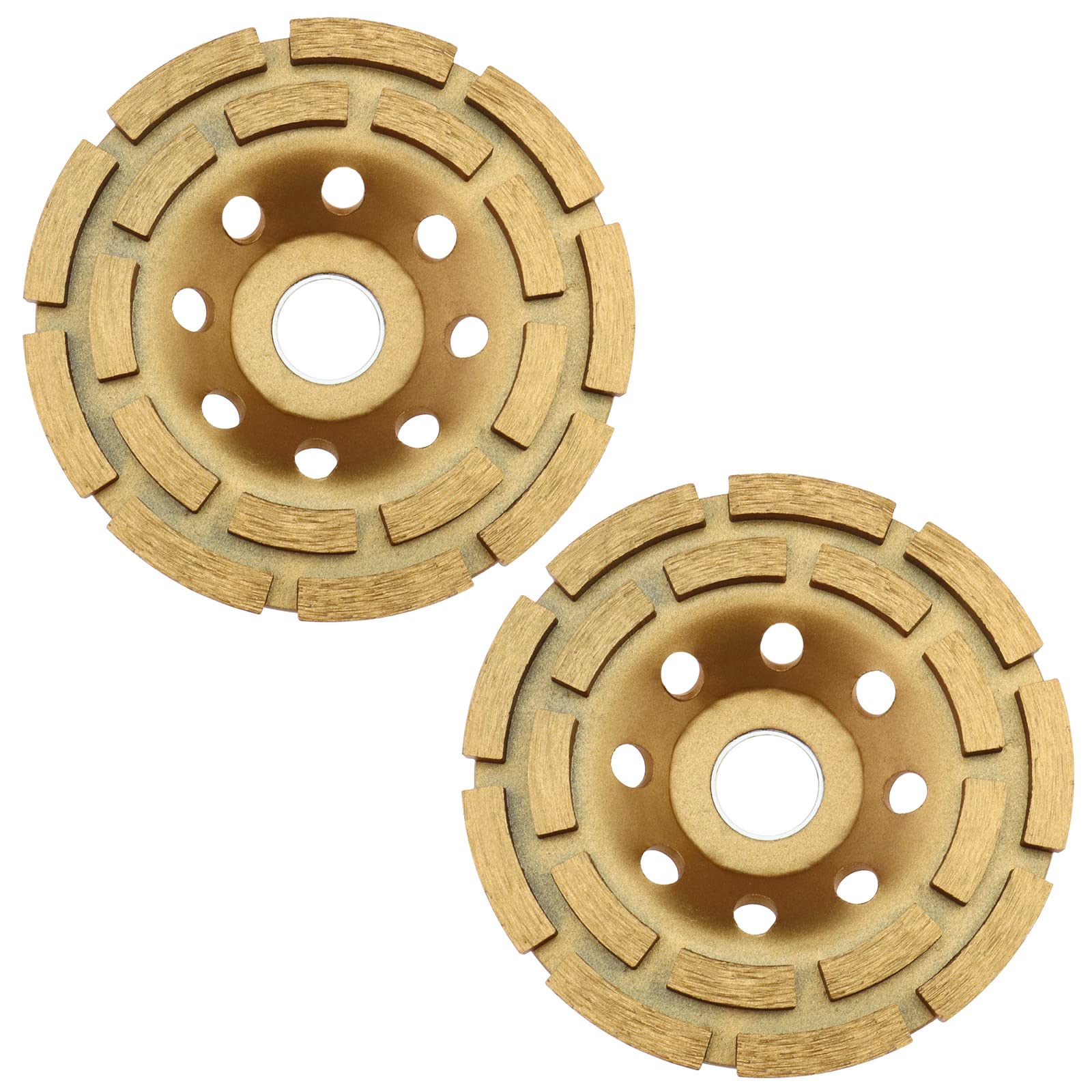 Create idea 2Pcs Heavy Duty Concrete Grinding Diamond Disc with Washer Diamond Cup Grinding Wheel Double-Row Diamond Grinding Discs for Concrete Granite Stone Marble