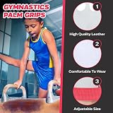 SAWANS Leather Palm Grips for Kids Pink White Gymnastics Training Palm Protector view 5