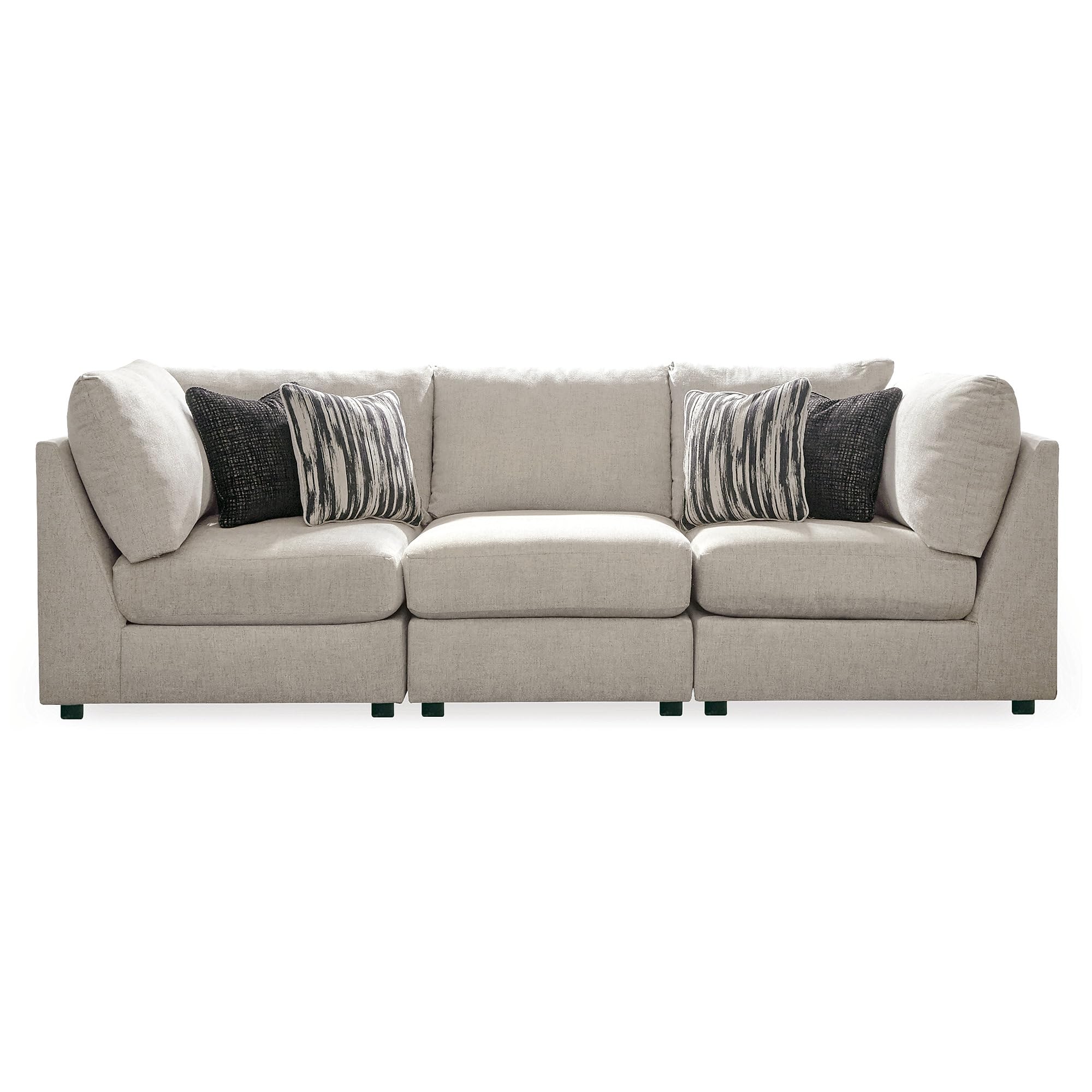 Photo 1 of *** MINOR DAMAGE/DIRTY FROM TRANSPORT***Signature Design by Ashley Kellway Casual 3-Piece Sectional Sofa with Loose Cushions and 4 Accent Pillows, Beige