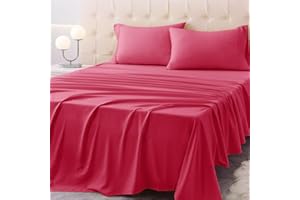 Homilay Twin Size Bed Sheet Set - 3 Piece Soft Microfiber Sheets with Deep Pockets, Cooling Technology, and Wrinkle-Free Pillowcase. Hotel-Quality, Durable Bedding, Viva Magenta