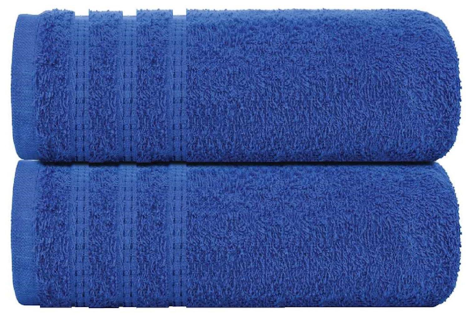 Pack of 2 Extra Large Premium Super Jumbo Bath Sheet 100 x 200 cm – Premium 100% Egyptian Cotton Quick Dry Highly Absorbent Luxury Bath Sheets Towels 600-GSM (BLUE)
