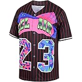 90s Outfit for Women, Hip Hop Party Bel Air Baseball Jersey,Unisex Loose Short Sleeve Shirt Clothing