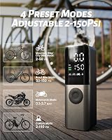 GPUTEK Electric Bike Pump 150Psi Digital Gauge Presta Schrader Dunlop view 5