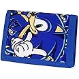 Sonic The Hedgehog Wallet for Kids, Boys and Girls Trifold Purse Canvas Hook and Loop Closure Cool Wallets with Zip & Pound Coin Holder.