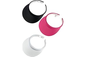 YDOCQLI 3 Pack Sports Sun Visor Hat Women Men Adjustable Clip On Visors Outdoor Golf Beach Cap